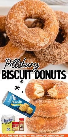 Pillsbury Biscuit Donuts, Canned Biscuit Donuts, Grand Biscuit Recipes, Pillsbury Biscuit Recipes, Biscuit Donuts, Doughnut Recipe Easy, Easy Donut Recipe, Pillsbury Biscuits, Making Donuts