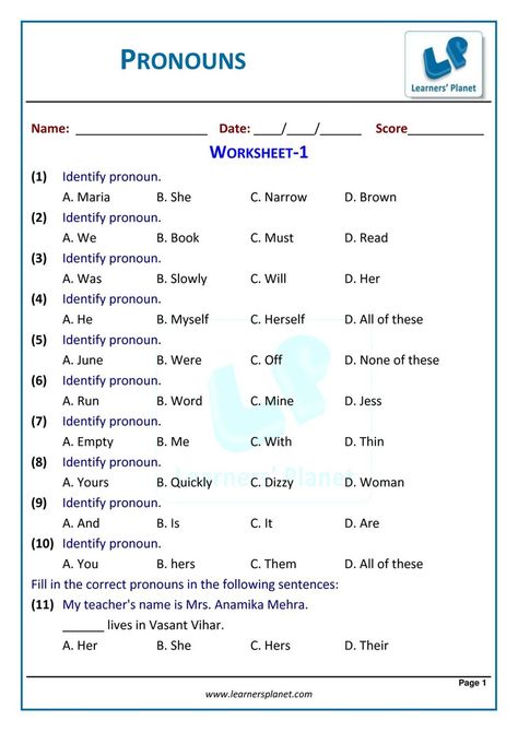 Olympiad English Grade 2, Olympiad English Worksheets For Class 2, English Olympiad Grade 2, English Grammar For Grade 2, Pronoun Worksheets For Grade 1, Pronouns Worksheet For Grade 3, Pronoun Worksheet, Grade 2 English, Pronouns Worksheet