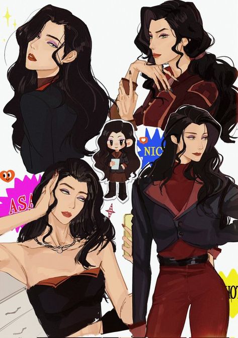 Korra Asami Fanart, Legends Of Korra Fan Art, Asami Sato Outfit, Legend Of Korra Korrasami Fan Art, Asami Legend Of Korra, Avatar Korra Fanart, Asami X Korra, Avatar Asami, Korra And Asami Fanart