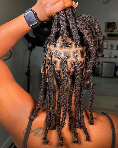 Denim Corset Top Outfit Black Women, Braid Out Locs Styles, Low Maintenance Loc Styles, Loc Styles Women Long, Military Loc Styles, Loc Styles Braids, Braid Out On Locs, Loc Plaits, Protective Loc Styles For Women