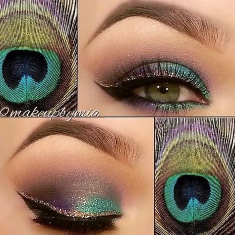 Peacock Eye Makeup, Make Up Designs, Makeup Tutorial Foundation, Make Up Tutorials, Eye Makeup Techniques, Eye Makeup Pictures, Smink Inspiration, Eye Makeup Steps, Beauty Make-up