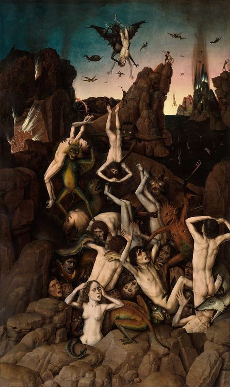 ‘The Fall of the Damned’, by Dirk Bouts (1470): a Masterful Conjuring of Hell – Art & Crit by Eric Wayne Fall Of The Damned, Gustave Dore, Hieronymus Bosch, Peter Paul Rubens, Occult Art, Heaven And Hell, Dark Arts, Biblical Art, A4 Poster