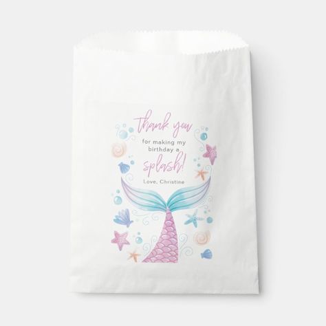 Mermaid Pool Party, Mermaid Tote Bag, Mermaid Pool, Birthday Mermaid, Thank You Bags, Mermaid Theme, Sea Theme, Mermaid Birthday Party, Birthday Party Cake