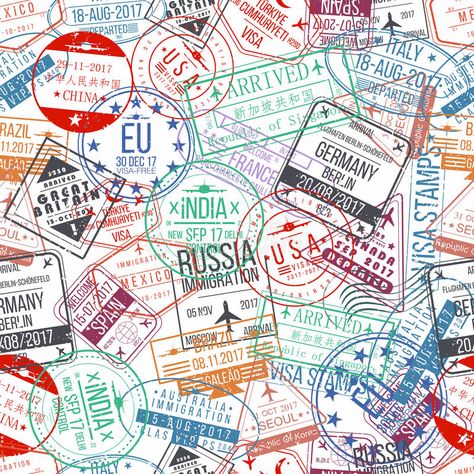 Stamp Pattern, Plain English, Travel Stamp, Passport Stamps, World Photo, Travel Themes, Travel Tattoo, All Around The World, How To Make Ornaments