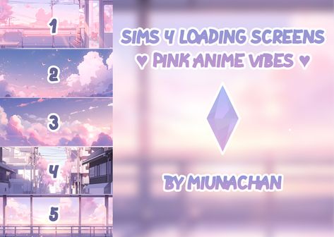 Loading Screens: Pink Anime Vibes ♥ | MiunaChan Sims 4 Mods Cc, Sims 4 Cas Background, Sims 4 Anime, Loading Screen, Pink Anime, Anime City, Sims 4 Cas, Sims Mods, Sims 4 Custom Content