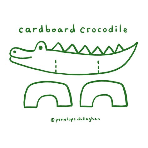 Cardboard Crocodile Head, Cardboard Alligator, Cardboard Animals Template Cut Outs, Crocodile Art For Kids, Crocodile Crafts For Kids, Cardboard Animals Template, Cardboard Crocodile, Animal Crafts For Toddlers, Diy Crocodile