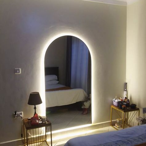 Full length arched mirror 180cmx100cm with light Arched Mirror, Arch Mirror, Home Salon, July 3, Dream Room, Arch, Full Length, House Design, Mirror