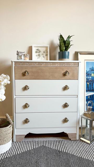 Tall Boy Dresser, Dresser Inspiration, Boy Dresser, Dixie Belle Paint Company, Tall Boy, Furniture Flip, Vintage Chest Of Drawers, Tall Boys, Woven Furniture