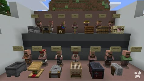 Minecraft villagers titles and jobs Minecraft Villager Trading Cave, All Minecraft Villager Jobs, Villagers And Their Jobs Minecraft, Types Of Villagers Minecraft, All Villager Types Minecraft, Minecraft Villagers Workstation, Villager Proffesions Minecraft, Villager Shops Minecraft, Villager Types Minecraft