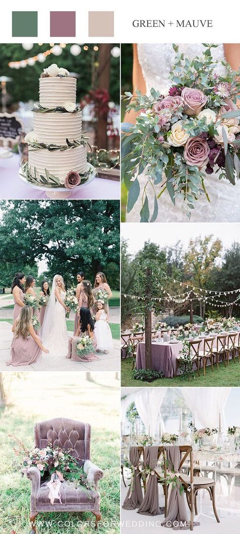 mauve and green wedding color ideas - mauve wedding cake and wedding bouquets, mauve bridesmaid dresses and table decoration #wedding #weddingcolors #weddingideas Wedding Bouquets Mauve, Mauve And Green Wedding, Mauve Wedding Cake, July Wedding Colors, Mauve Bridesmaid Dresses, Mauve And Green, Olive Green Weddings, Mauve Bridesmaid, Mauve Bridesmaid Dress