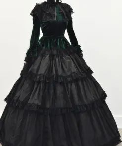 Renaissance Archives - Victorian Choice Goth Ball Gown, Gothic Ball Gown, Velvet Ball Gown, Black Victorian Dress, Gothic Victorian Dresses, Gothic Gowns, Victorian Era Dresses, Victorian Gown, Lace Cape