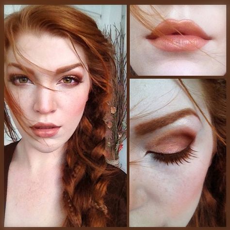 958 Likes, 26 Comments - Tathariel (@tathariel) on Instagram: “🍂Today's hair and makeup.🍂 Peach, warm brown and golden tones, and a pinned together double braid!…” Ginger Makeup, Red Hair Makeup, Redhead Makeup, Ginger Peach, Double Braid, Redhead Beauty, Elsa Hosk, Warm Brown, Ginger Hair