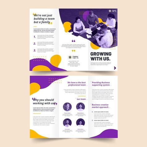 Trifold brochure print template growing ... | Free Vector #Freepik #freevector #brochure #business #templates #presentation Brochure Design Samples, Church Brochures, Brochure Format, Brochure Design Layouts, Medical Brochure, Brochure Design Creative, Business Brochure Design, Brochure Design Layout, Workbook Design