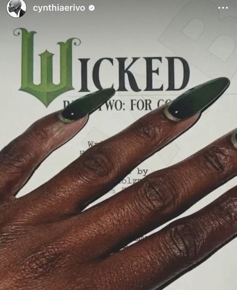 Cynthia Erivo Nails, Wicked Nails, Cynthia Erivo, Her Nails, Love Your, Nail Inspo, Ariana Grande, Gel Nails, Wicked