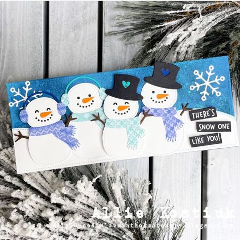 Lawn Fawn Build A Snowman, Distress Oxide Spray, Winter Paper, Lawn Fawn Blog, Snowflake Background, Lawn Fawn Stamps, Snowman Cards, Lawn Fawn Cards, Cardmaking And Papercraft