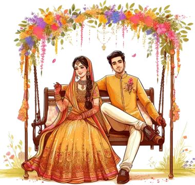 weddings,indian weddings,wedding illustrations,wedding,wedding inspiration,indian wedding,indian wedding goals,traditional wedding,marriage,indian,ethnic,traditional,wedding illustration,wedding dress,bride,bride and groom,indian bride,haldi function,groom,lehenga,hindu marriage,couple,indian couple,haldi,cartoon bride and groom,wedding attire,wedding couple,haldi ceremony Indian Wedding Haldi Illustration, Haldi Animated Couple, Haldi Ceremony Caricature, Haldi Caricature Couple, Hindu Bride And Groom Cartoon, Haldi Cartoon Bride, Haldi Caricature, Mehndi Couple, Haldi Couple