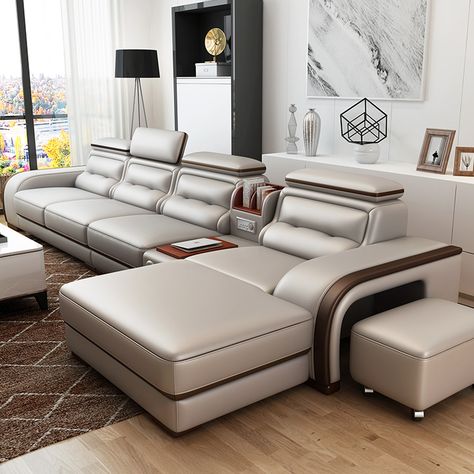 Stylish Sofa Set, Corner Sofa Living Room, Genuine Leather Sofa, Leather Sofa Living Room, Corner Sofa Design, Modern Sofa Set, Sofa Manufacturers, Modern Leather Sofa, Living Room Sofa Set