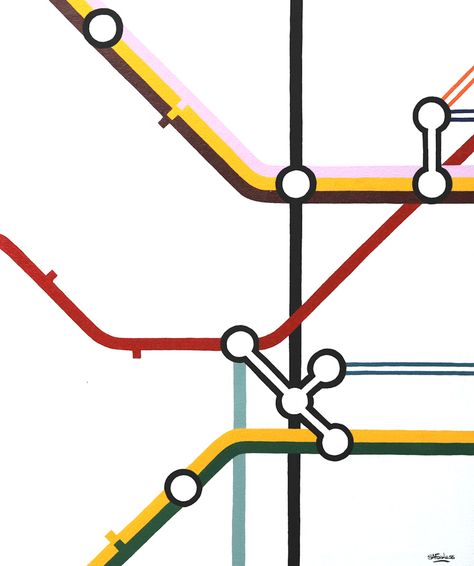 The City - Abstract minimalist pop art London tube Painting