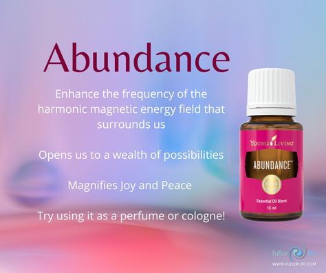 Abundance Essential Oil, Aromatherapy Recipes, Essential Oil Companies, Energy Field, Young Living Essential Oils, Young Living, Essential Oil Blends, Oil Blend, Essential Oil