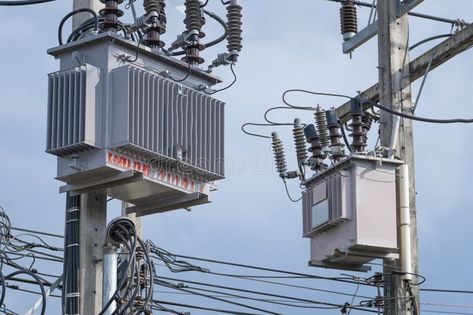 Electrical transformers on a power pole in Thailand, high voltage and power supply. royalty free stock images Electric Post Aesthetic, Electric Pole Aesthetic, Electricity Pylon Aesthetic, Electricity Pole Aesthetic, Electricity Tower, Electrical Transformers, High Voltage, Power Supply, Stock Images Free