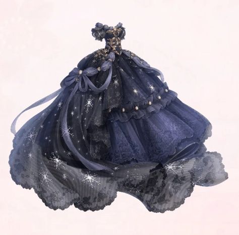 Fantasy Dress Design Princess, Locked Heart, Gaun Abad Pertengahan, The Lie, Dress Design Drawing, Clothing Design Sketches, Dark Blue Dress, Old Fashion Dresses, Fantasy Dresses