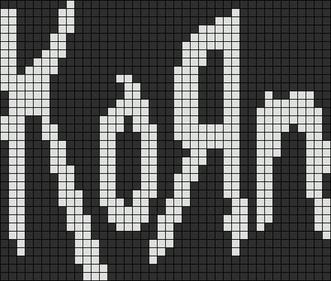 Pixel Patterns Crochet, Crochet Patterns Alpha, Deftones Pixel Art, Band Pixel Art, Band Cross Stitch, Slipknot Alpha Pattern, Deftones Alpha Pattern, Radiohead Alpha Pattern, Crochet Graphs