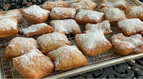 This delightful puff of fried dough, served hot and sprinkled with powdered sugar, is an old Creole New... Cake Flour Desserts, Fried Dough Recipe, Beignets Recipe Easy, New Orleans Cake, Swans Down Cake Flour, Cake Flour Recipe, Beignet Recipe, New Orleans Recipes, Fried Dough