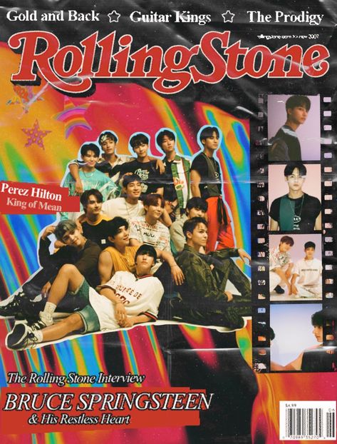 Seventeen Magazine Covers Kpop, Seventeen Retro Aesthetic, Svt Graphic Poster, Vintage Magazine Covers Retro, Seventeen Y2k Poster, Retro Magazine Covers Graphic Design, Seventeen Retro Poster, Magazine Poster Aesthetic, Kpop Magazine Aesthetic