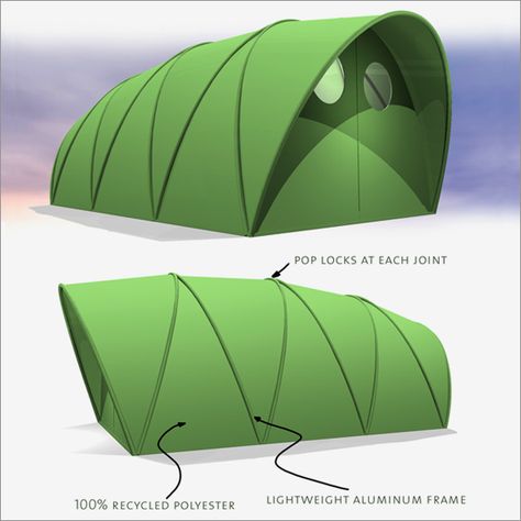 Slideshow: Instant Housing and Designing for Disaster | WIRED Module Architecture, Pod Tents, Green Architecture Concept, Shelter Ideas, Shelter Design, Best Tents For Camping, Emergency Shelter, Tent Design, Camping Tents