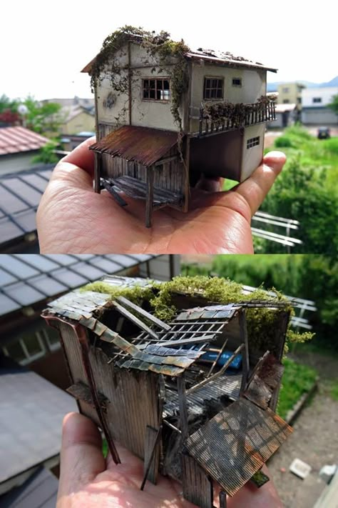 Making Miniature Houses, Miniature Landscape Model, Miniature Set Design, Diarama Ideas, Miniature Models, Building Art, 2x4 Furniture Plans, Furniture Plans Free, Miniature Houses