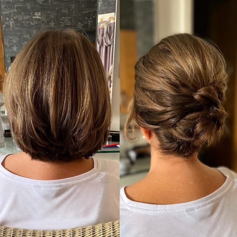 Cute Bouffant Updo for Short Hair Bouffant Updo, Updo For Short Hair, Mother Of The Groom Hairstyles, Updos For Short Hair, Short Hair Updo Tutorial, Hair For Wedding, Short Hair Up, Updo Tutorial, Short Hair Bun