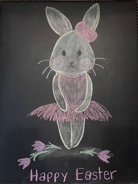 Happy Easter bunny ballerina chalkboard art Bunny Ballerina, Graduation Chalkboard, Happy Easter Bunny, Chalkboard Art, Happy Easter, Easter Bunny, Chalkboard, Enamel Pins, Easter