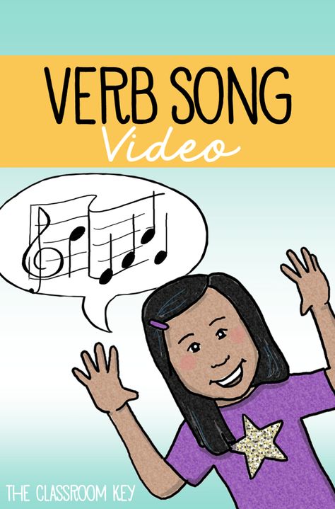 Learning parts of speech is much more fun with music! Use this free song and video to teach your elementary students about verbs Verbs Kindergarten, Verb Song, Teaching Verbs, Verbs Activities, Fun Song, Classroom Songs, Teaching Third Grade, Nouns And Verbs, Third Grade Classroom