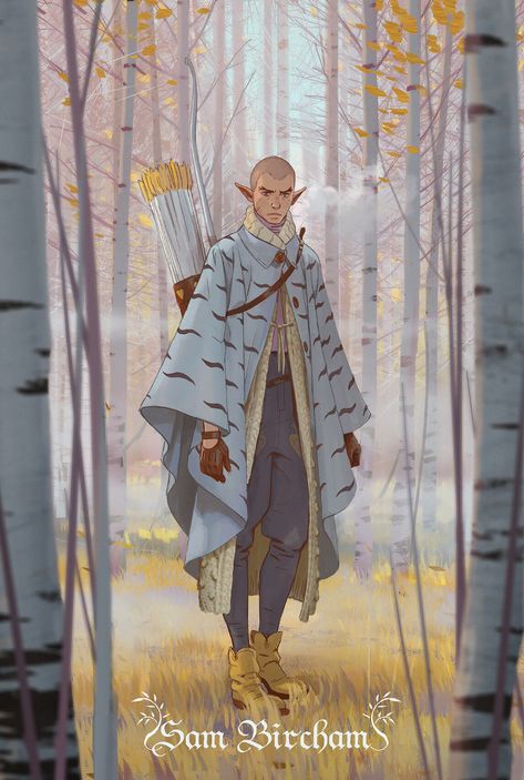 ArtStation - Sam Bircham, Andrius Matijosius Male Elf Pose Reference, Andrius Matijosius, Bard Character Art, Elf Culture, Fantasy Faceclaims, Mythical Characters, Dnd Party, Character Commission, Idee Cosplay