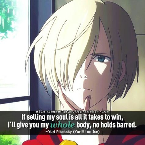 Yuri!!! On Ice Ice Quotes, Victor Nikiforov, Yuri Plisetsky, Manga Quotes, Pork Cutlets, Ouran High School Host Club, High School Host Club, Last Episode, Yuri On Ice