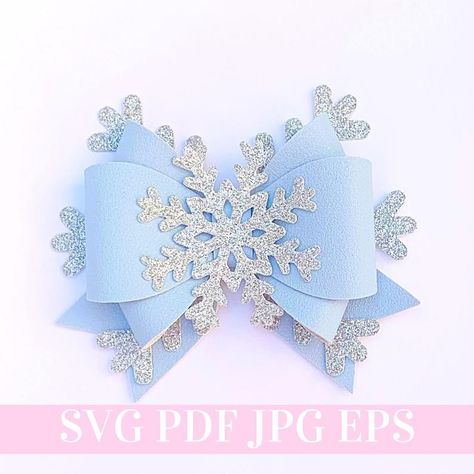 Snowflake Hair Bow, Hair Bow Svg, Hair Bow Template, Snowflake Hair, Bow Svg, Halloween Hair Bows, Christmas Hair Accessories, Bow Template, Christmas Hair Bows