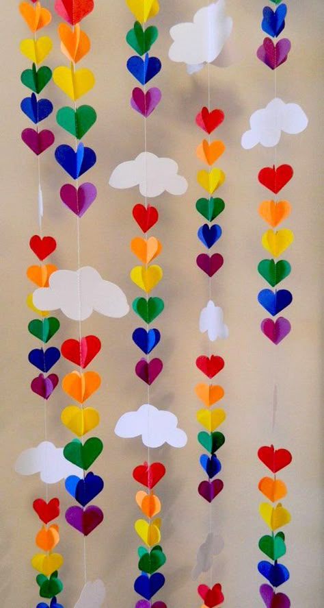 Baby Sprinkle Decor, Sprinkle Decor, Perlengkapan Bayi Diy, Diy Nursery Mobile, 3d Clouds, Rainbow Garland, Diy Baby Shower Decorations, Sprinkle Party, Sprinkle Baby Shower