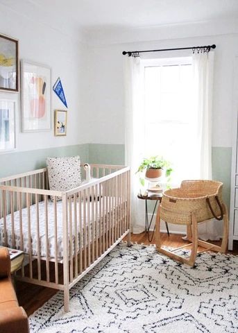 10 Classic But Modern Gender-Neutral Nursery Colors – Boo & Rook Homemade Wall Art, Vintage Rocking Chair, Green Accent Walls, Baby Boy Room Nursery, Nursery Room Boy, Green Nursery, Green Walls, Nursery Baby Room, Gender Neutral Nursery