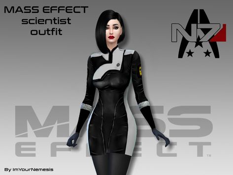 The Sims Resource - Mass Effect scientist casual outfit Scientist Clothes, Denim Bralet, Sci Fi Outfits, Sci Fi Clothing, Sims 4 Anime, Mass Effect 3, Cyberpunk Clothes, Sims 4 Dresses, Sims 4 Downloads