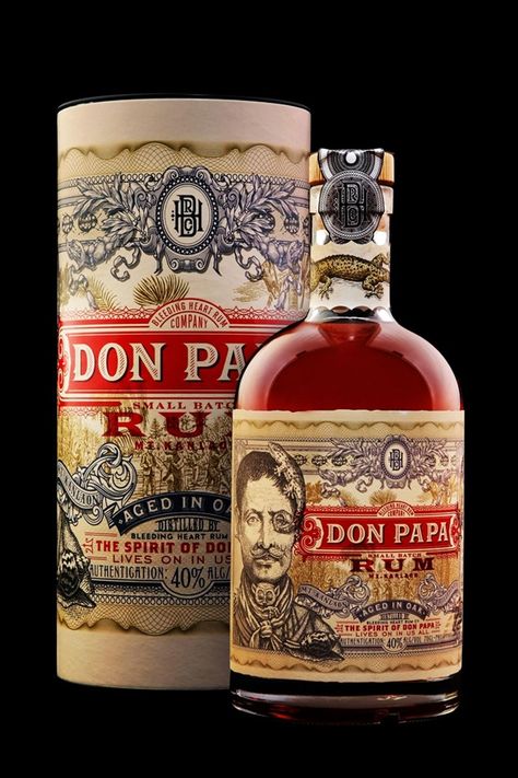 Don Papa is a small batch rum from the Philippines' sugar capital of Negros, distributed by Bleeding Heart Rum Company, intended to be the country's first sipping rum (Don Papa Rum) Don Papa Rum, Worlds Smallest, Rum Bottle, Cigars And Whiskey, Packaging Labels Design, Wine And Liquor, Tito's Vodka Bottle, Daiquiri, Liquor Bottles