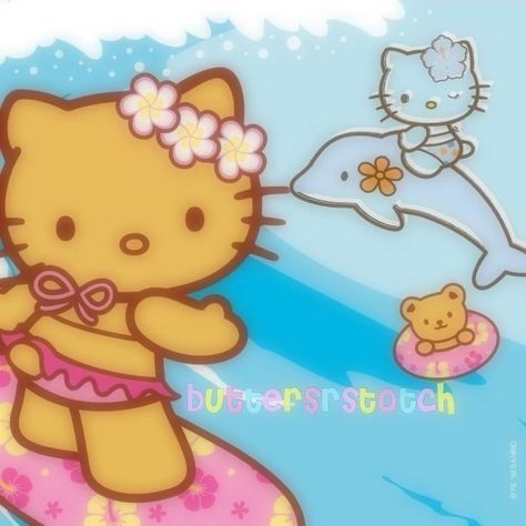 Tropical Hello Kitty, Tan Hello Kitty, Hello Kitty Wallpaper Hd, Pink Wallpaper Hello Kitty, Walpaper Hello Kitty, Cute Summer Wallpapers, Kitty Images, Hello Kitty Characters, Kitty Stuff