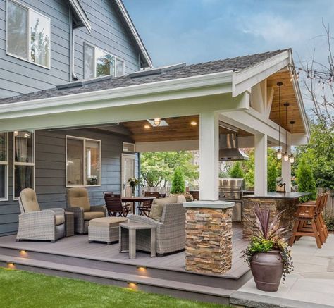 Barndominium Inspiration, Pavillion Backyard, Outdoor Gazebo Ideas, Covered Back Porch, Back Porch Designs, Backyard Covered Patios, Diy Gazebo, Family Compound, Porch Landscaping