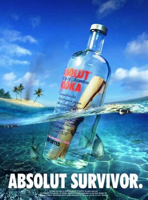 Creative Alcohol Ads, Beach Advertising, Alcohol Advertisement, Alcohol Advertising, Packaging Advertising, Clever Advertising, Vodka Brands, Job Offers, Publicidad Creativa