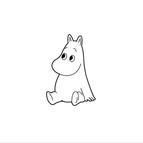 Moomin Line Art, Moomin Drawing Easy, Moomintroll Tattoo, Moomin Doodle, Moomin Sketch, Moomin Widget, Moomin Black And White, Moomin Tattoo Ideas, Moomin Drawing