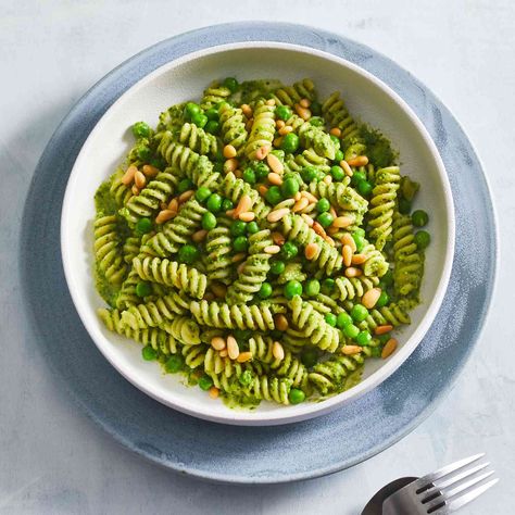 Fusilli Recipes, Mint Pesto, Meatless Mains, Pea Pesto, Pumpkin Sauce, Food Pasta, Baked Pasta, Baked Pasta Recipes, Meatless Mondays