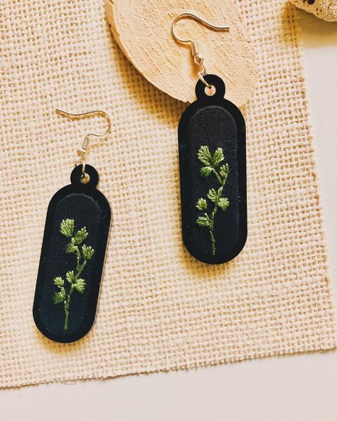 Make them pretty and practical. ✨ That’s what you’ll find at @thestitcheryroom 🌻 (Shop link in Bio) ✨🌼 #embroideryart #artfinds #embroideredjewellery #instagood #retrofashion #handcrafted #giftsforher #handmade #vintagefashion #rustthemed #gifts #giftbox #gifting Earrings Embroidery, Hand Embroidery Earrings Designs, Earrings Embroidery Diy, Embroidery Earrings Diy Handmade, Embroidered Earrings Diy, Embroidery Earrings, Embroidered Drop Earrings As Gift, Embroided Earrings, Elegant Embroidered Earrings