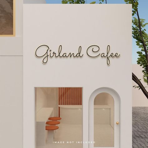 Store Signs Design, Small Store Design, Signage Mockup, Mockup Video, Cafe Signage, Shop Front Signs, Building Signage, Aesthetic Building, Signage Ideas