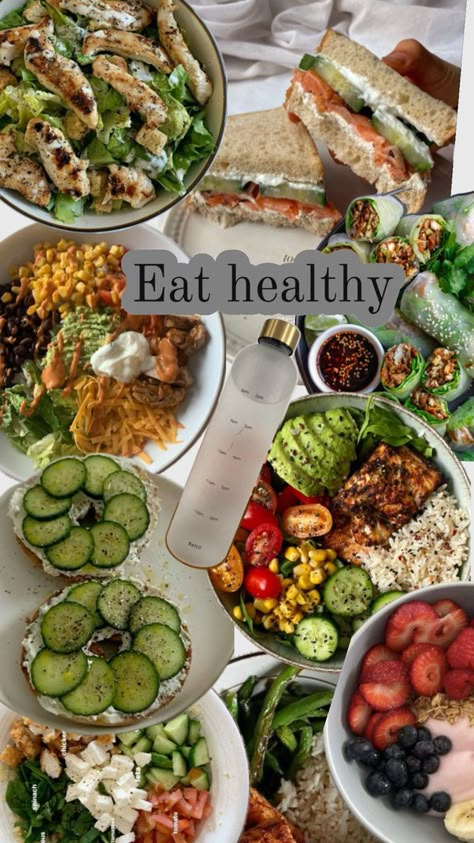 Eat healthy Healthy Eating Vegetarian Vision Board, Diet Vision Board Ideas, Vision Board Inspo Pictures Healthy Eating, Healthy Eating Photos, Vision Board Ideas Eating Healthy, Healthy Meals Pictures, Cook More Vision Board, Healthy Eating Vision Board Pics, Healthy Food Motivation Pictures