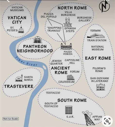 Map Of Rome Italy, Rome Neighborhood Map, Traveling To Rome Italy, Rome Italy Map, Rome Italy Travel Guide, Rome Best Places, Trip To Rome Italy, Rome Italy Travel Tips, Rome To Do List