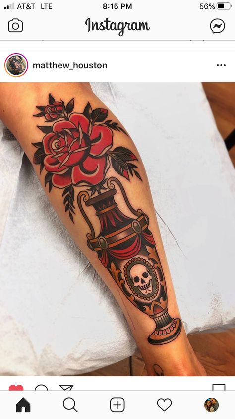 Urn Tattoo, Tattoos American Traditional, American Traditional, Having A Blast, Leg Tattoos, Traditional Tattoo, Tattoos And Piercings, Traditional Art, Polynesian Tattoo